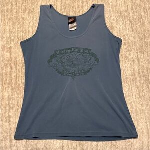 Harley-Davidson Women's Blue Graphic Tank Top